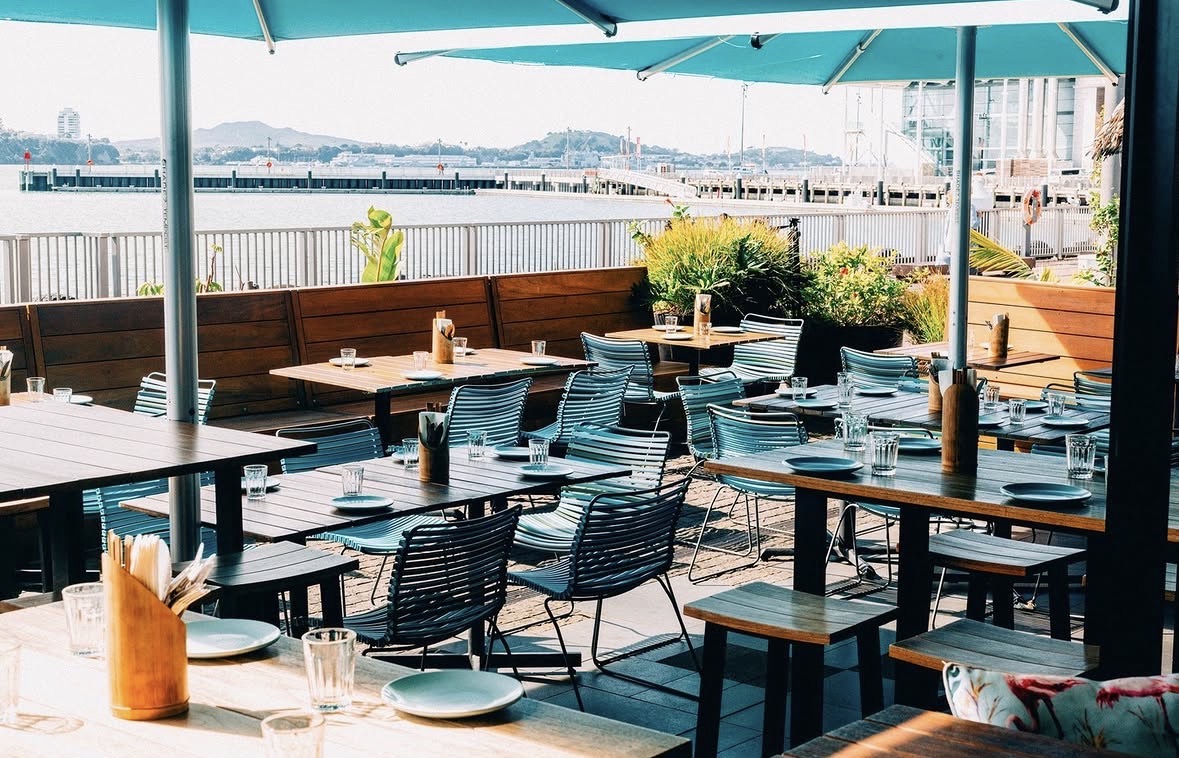 The Kokoscape harbour-side deck